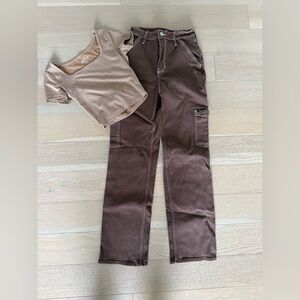 Hollister Brown jeans and top set
